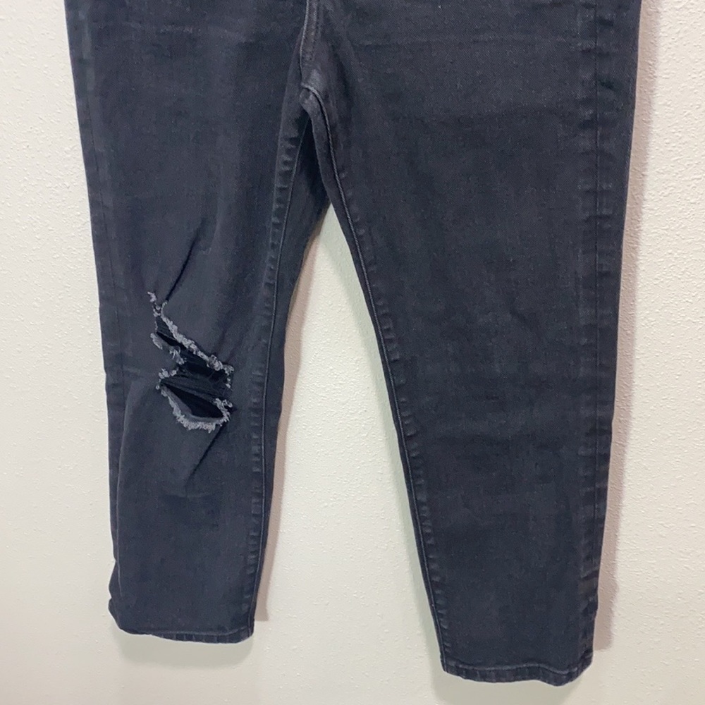 Express‎ slim super high rise distressed jeans in black - Picture 3 of 14